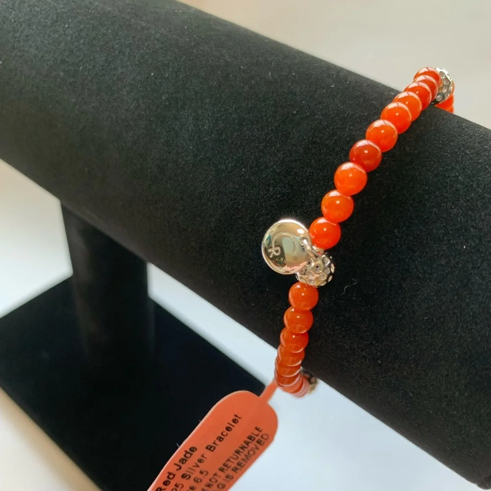 Red Jade Bead Bracelet